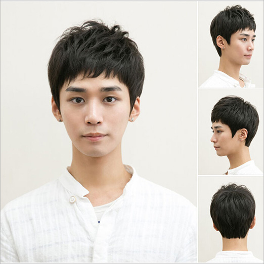Tóc giả nam Hàn Quốc nguyên đầu cao cấp làm bằng tơ mềm mượt như tóc thật  màu đen  tặng kèm lưới ONLINE SHOPPING1102  Shopee Việt Nam